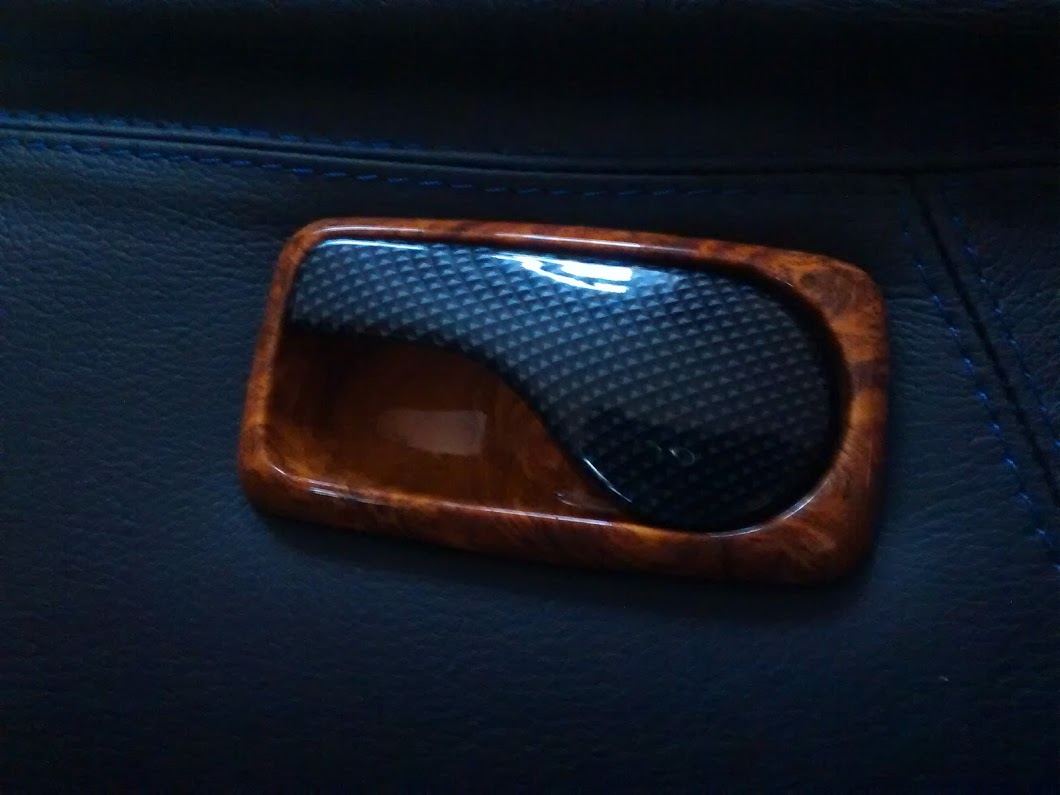 new leather, hydro dipped plastic door pull and surround